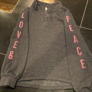 Girls Old Navy Grey Peace and Love Sweatshirt